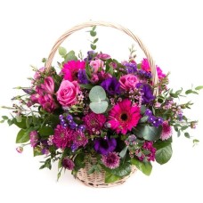 Basket Arrangement purple and pink (Standard)